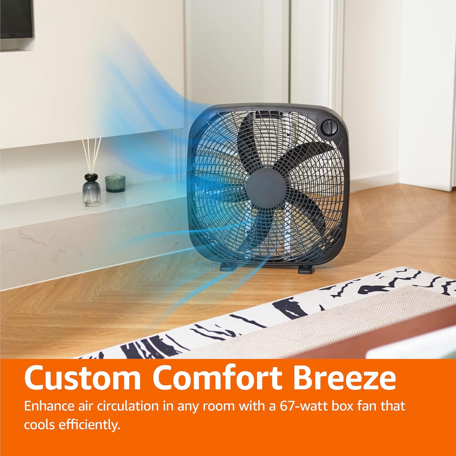 Ventilador Caixa 20 Polegadas 5 Lâminas Preto Cozinha
